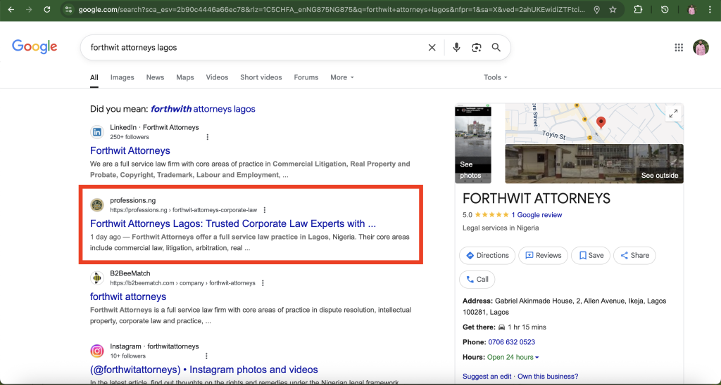 Forthwit Attorneys Lagos: Corporate Law Firm with 10+ Years Experience